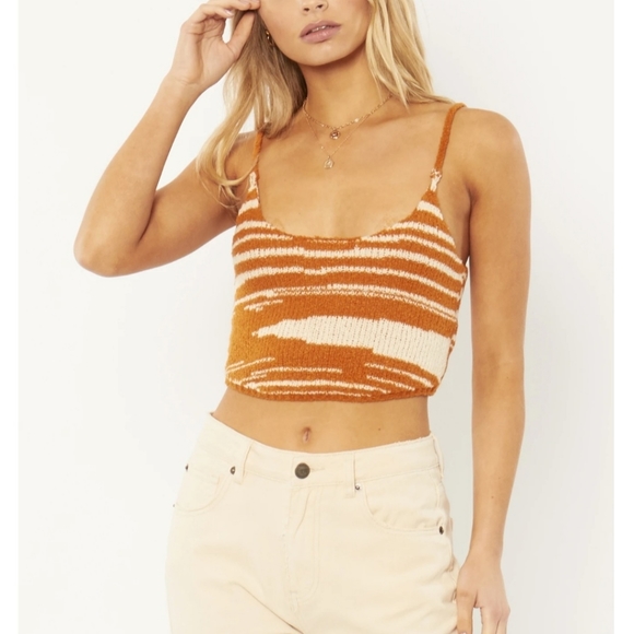 NEW WITH TAGS Amuse Society Cropped Knit Tank Med - Picture 1 of 3